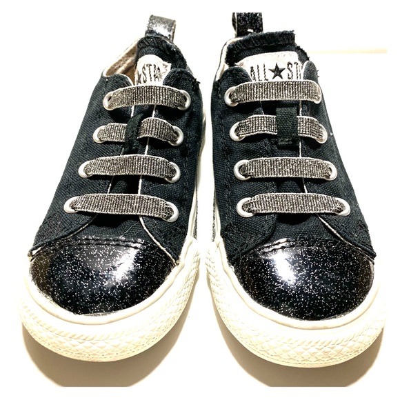 infant black glitter converse